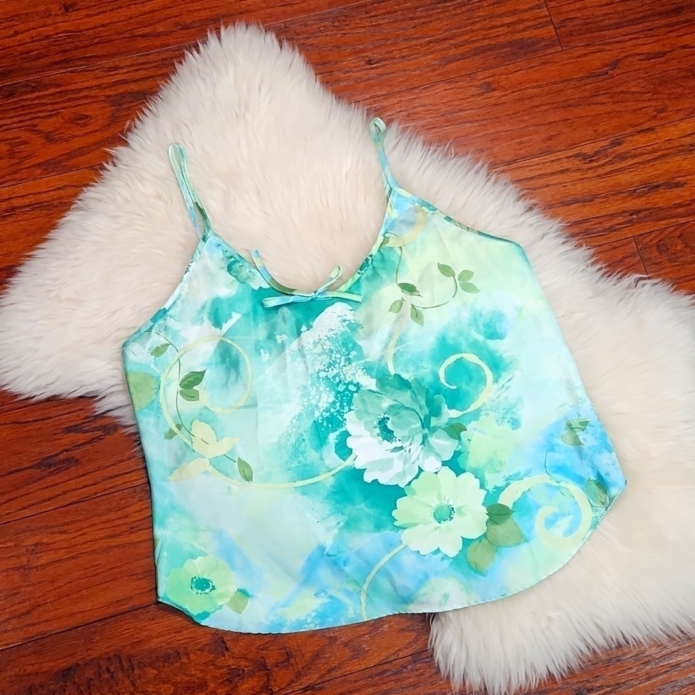 Y2K Silky Floral Tank - Picture 1 of 3